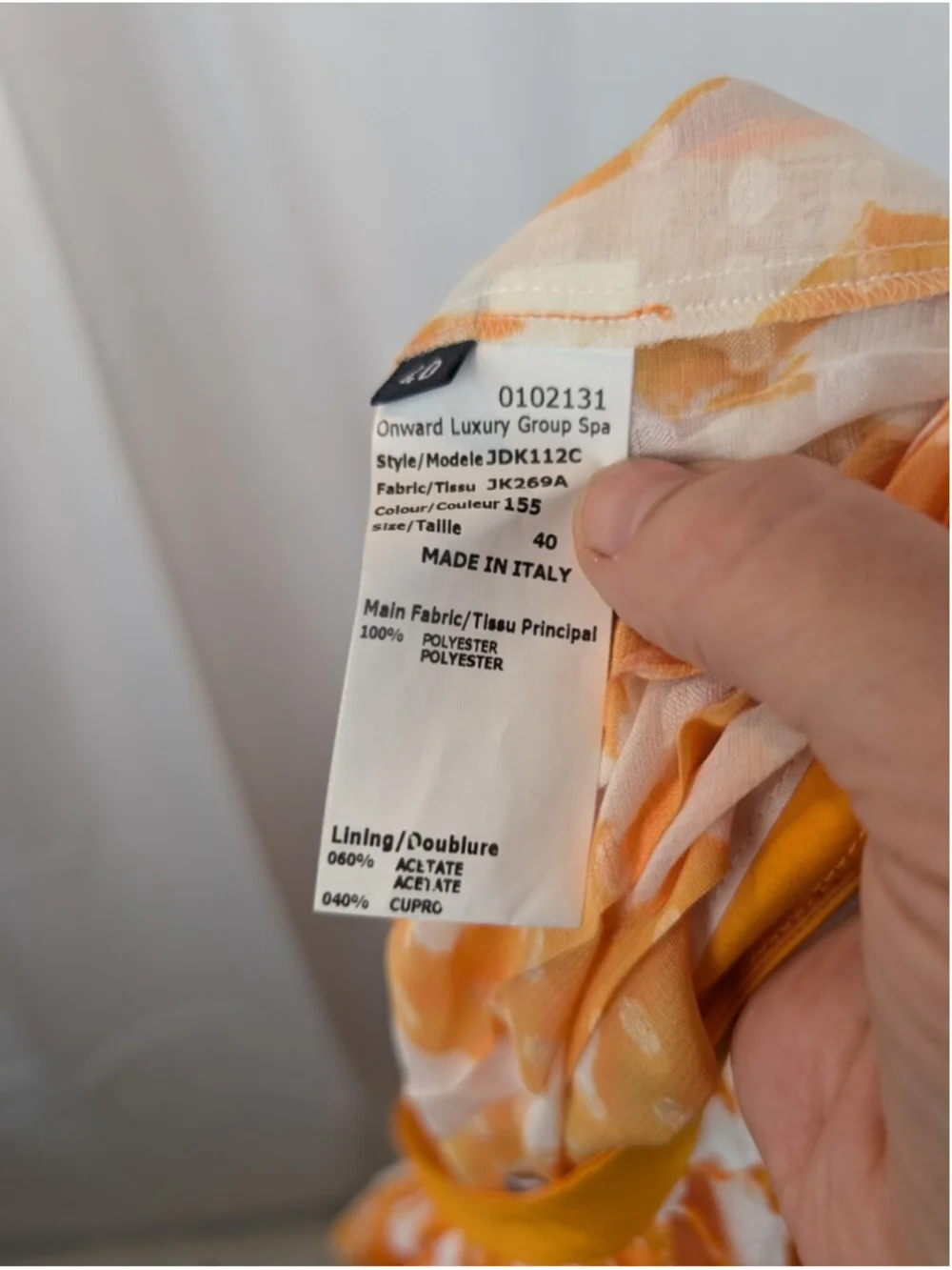Jil Sander Navy Pleated Orange & White Skirt Size M (40) In EUC